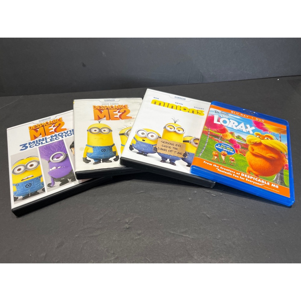 Despicable Me 2 Minions The Lorax Movie Bundle DVD Blu-ray Illumination 4 Pack